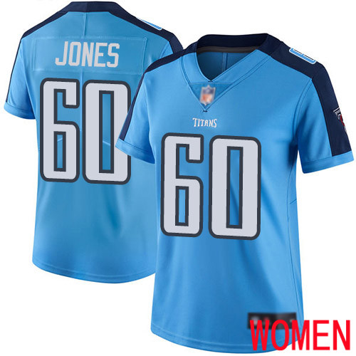Tennessee Titans Limited Light Blue Women Ben Jones Jersey NFL Football #60 Rush Vapor Untouchable->youth nfl jersey->Youth Jersey